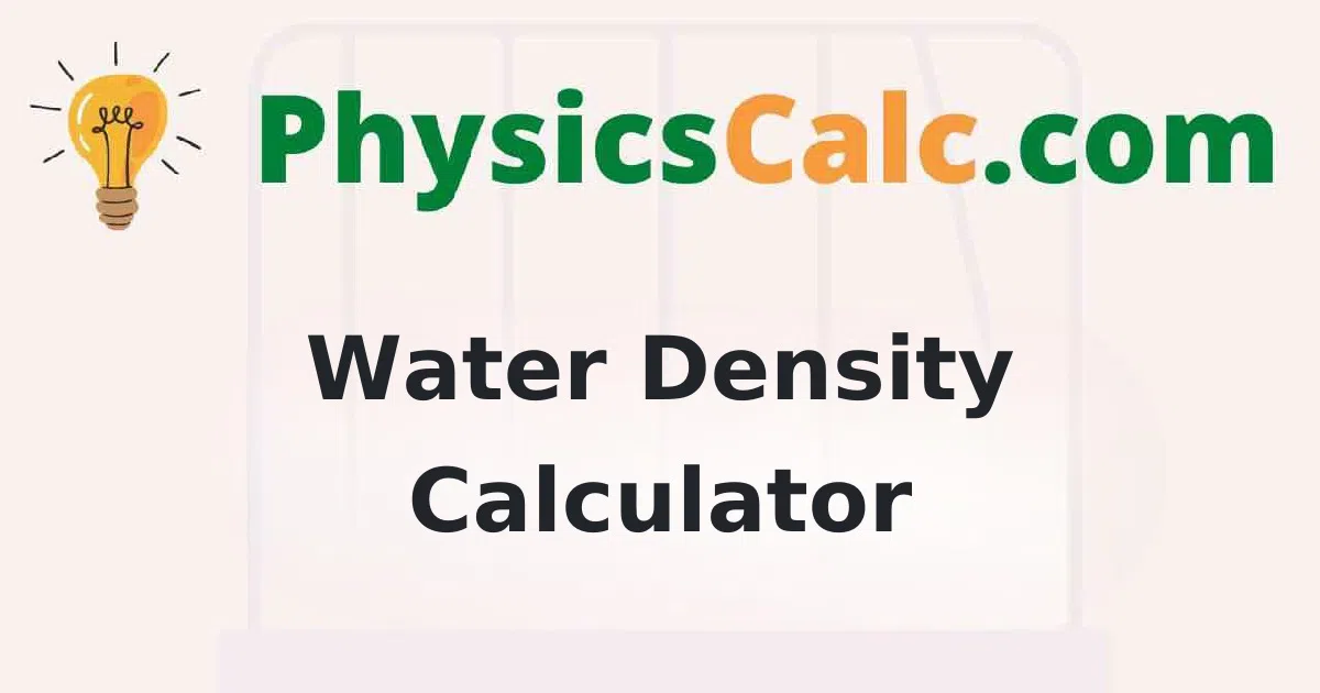 Water Density Calculator