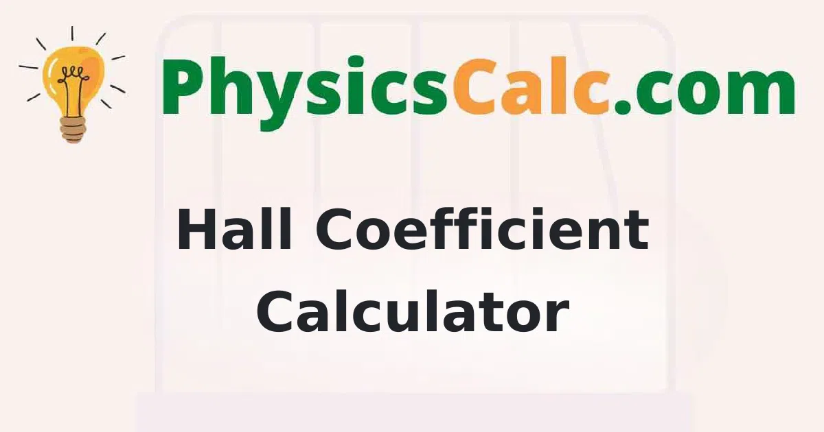 Hall Coefficient Calculator
