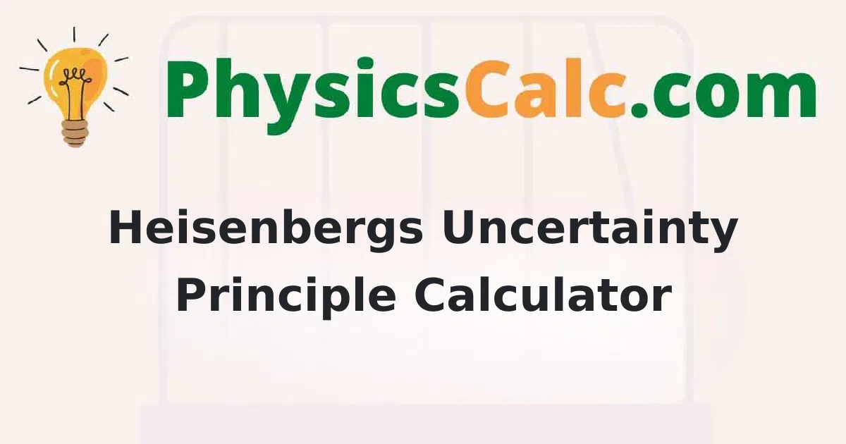 Heisenberg's Uncertainty Principle Calculator